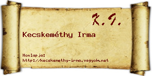 Kecskeméthy Irma névjegykártya